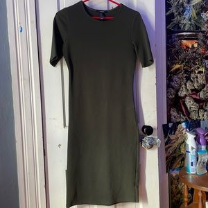 forever 21 olive green dress, size medium